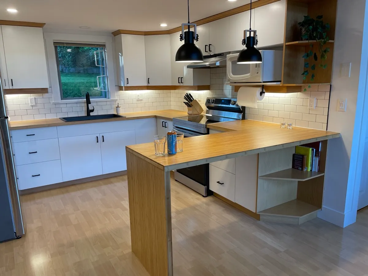 Original dated kitchen with oak cabinets