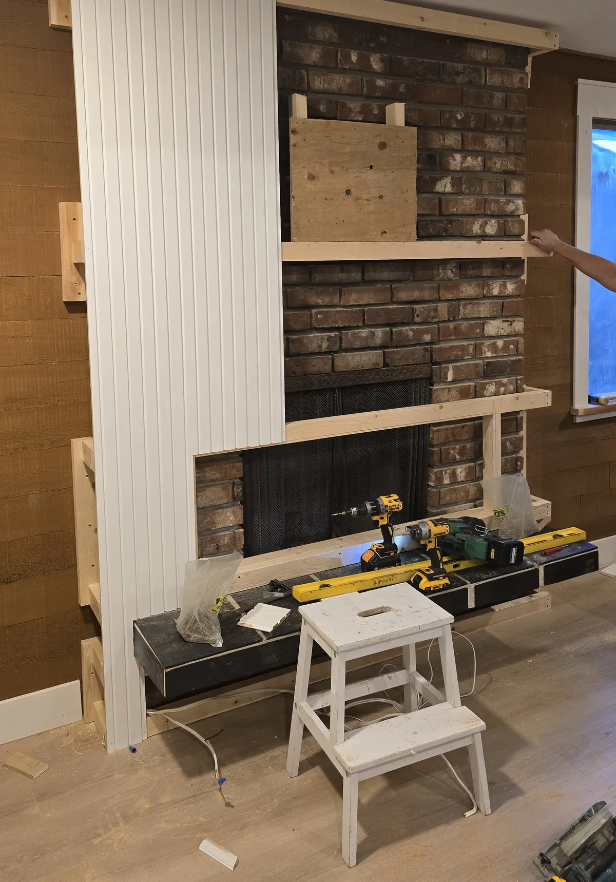 Flooring installation in progress