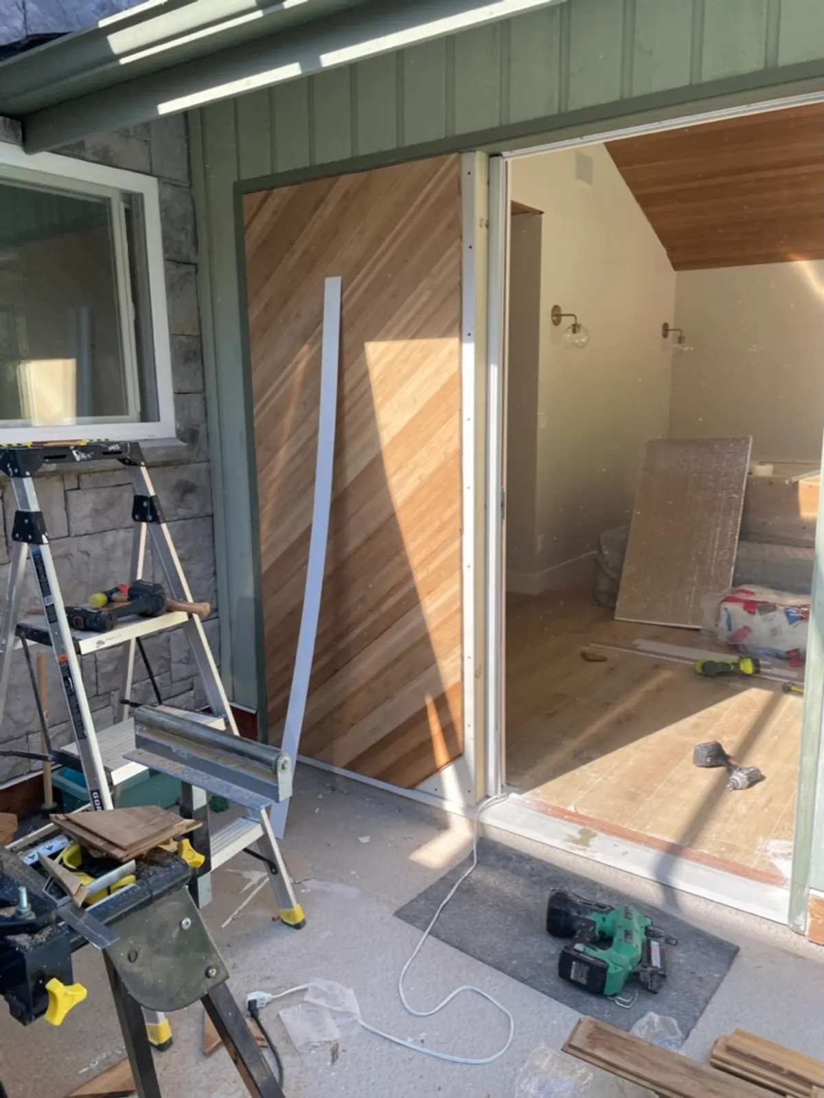 Deck framing and drywall work