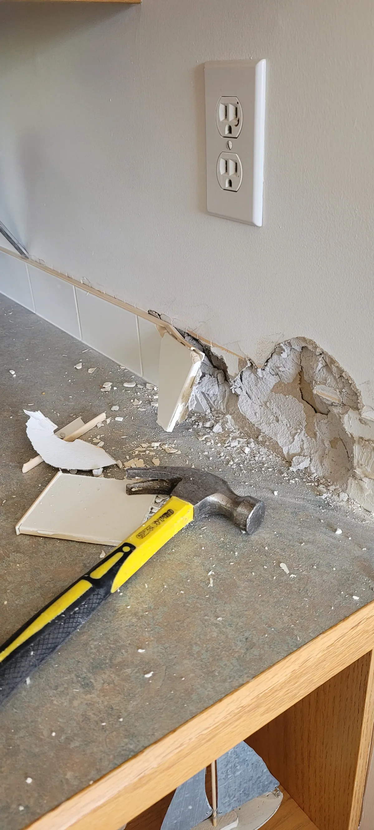 Removing old backsplash